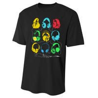 Techno Music Headphones Performance Sprint T-Shirt