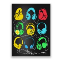 Techno Music Headphones Poster