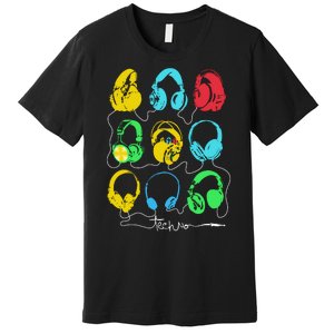 Techno Music Headphones Premium T-Shirt