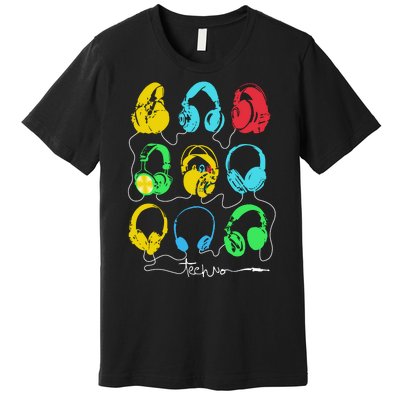 Techno Music Headphones Premium T-Shirt