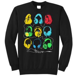 Techno Music Headphones Tall Sweatshirt