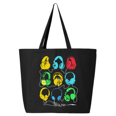 Techno Music Headphones 25L Jumbo Tote