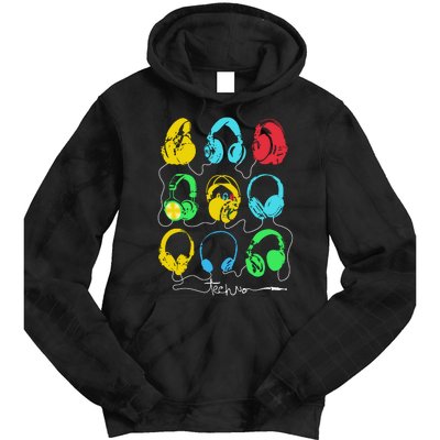 Techno Music Headphones Tie Dye Hoodie