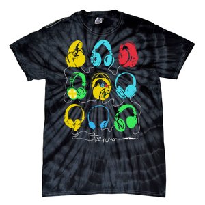 Techno Music Headphones Tie-Dye T-Shirt