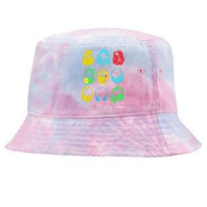 Techno Music Headphones Tie-Dyed Bucket Hat