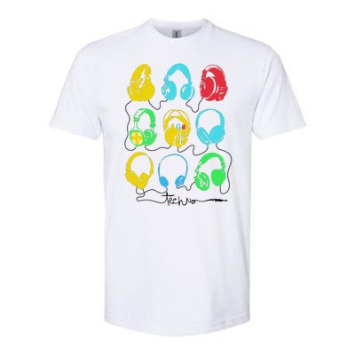 Techno Music Headphones Softstyle® CVC T-Shirt