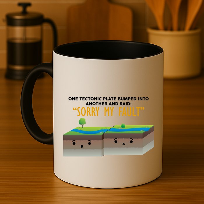 Tectonic Plate Sorry My Fault Coffee Mug