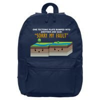 Tectonic Plate Sorry My Fault 16 in Basic Backpack