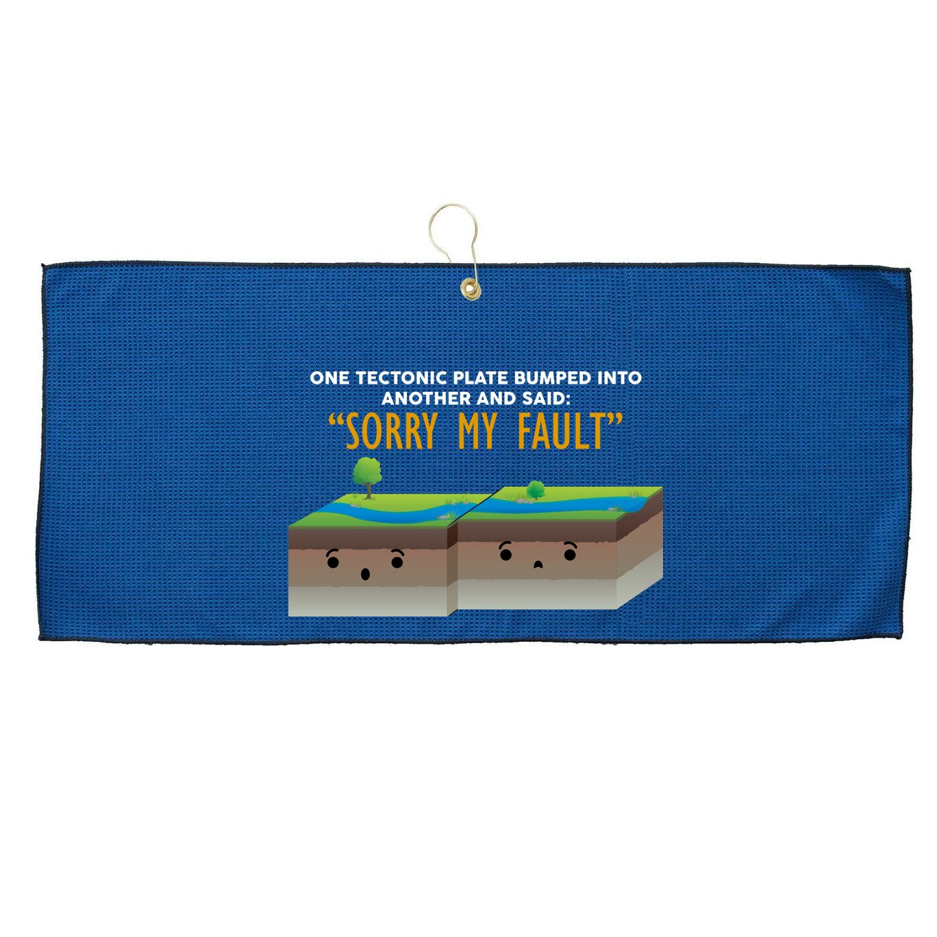 Tectonic Plate Sorry My Fault Large Microfiber Waffle Golf Towel