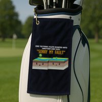 Tectonic Plate Sorry My Fault Golf Towel