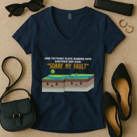 Tectonic Plate Sorry My Fault Women's V-Neck T-Shirt