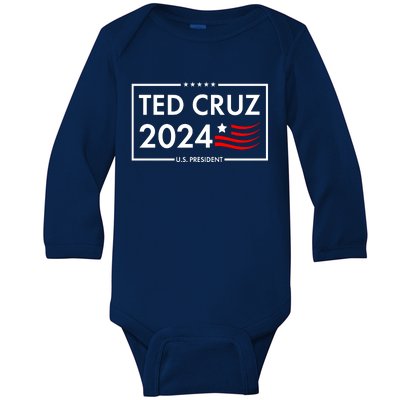 Ted Cruz 2024 For President Logo Baby Long Sleeve Bodysuit