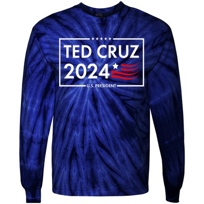 Ted Cruz 2024 For President Logo Tie-Dye Long Sleeve Shirt