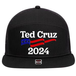 Ted Cruz For President 2024 Election Flag 7 Panel Mesh Trucker Snapback Hat