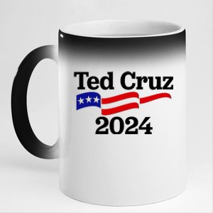 Ted Cruz For President 2024 Election Flag 11oz Black Color Changing Mug