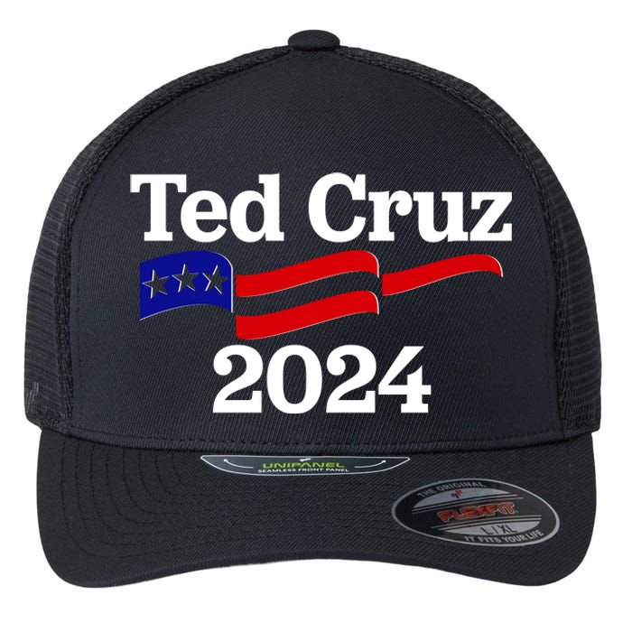 Ted Cruz For President 2024 Election Flag Flexfit Unipanel Trucker Cap