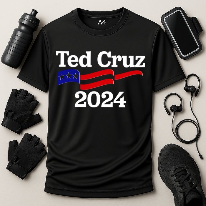 Ted Cruz For President 2024 Election Flag Cooling Performance Crew T-Shirt