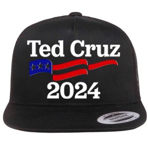 Ted Cruz For President 2024 Election Flag Flat Bill Trucker Hat