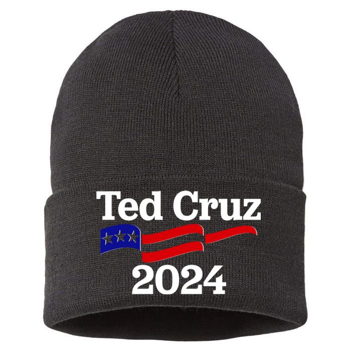 Ted Cruz For President 2024 Election Flag Sustainable Knit Beanie