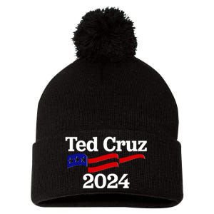 Ted Cruz For President 2024 Election Flag Pom Pom 12in Knit Beanie