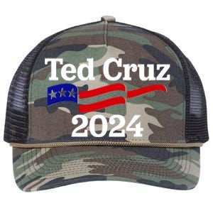 Ted Cruz For President 2024 Election Flag Retro Rope Trucker Hat Cap