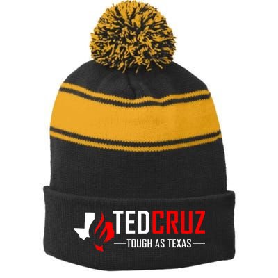 Ted Cruz Tough As Texas Stripe Pom Pom Beanie