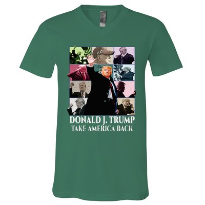 Trump Eras Donald J. Trump 2024 Take America Back V-Neck T-Shirt