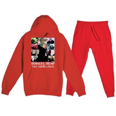 Trump Eras Donald J. Trump 2024 Take America Back Premium Hooded Sweatsuit Set