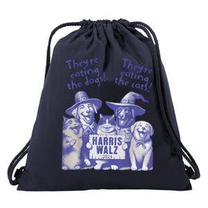 TheyRe Eating Dogs! TheyRe Eating Cats! Vote Kamala Harris Drawstring Bag