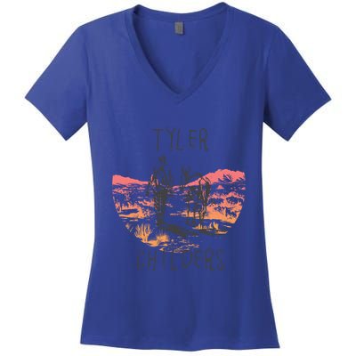 Tyler Ers Desert Walk Great Gift Women's V-Neck T-Shirt