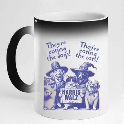 TheyRe Eating Dogs! TheyRe Eating Cats! Vote Kamala Harris 11oz Black Color Changing Mug