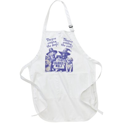 TheyRe Eating Dogs! TheyRe Eating Cats! Vote Kamala Harris Full-Length Apron With Pockets