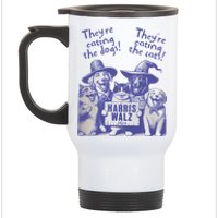 TheyRe Eating Dogs! TheyRe Eating Cats! Vote Kamala Harris Stainless Steel Travel Mug