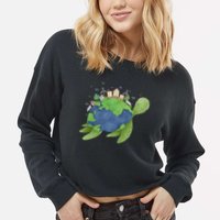 Turtle Earth Day Cropped Pullover Crew