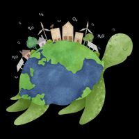 Turtle Earth Day Cropped Pullover Crew