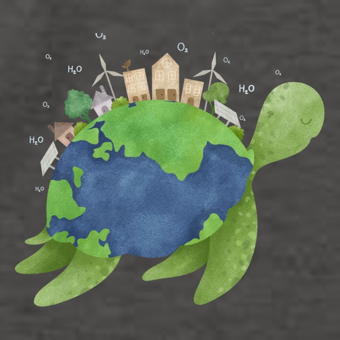 Turtle Earth Day Vector Backpack