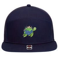 Turtle Earth Day 7 Panel Mesh Trucker Snapback Hat