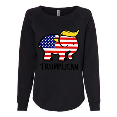 Trumplican Elephant Donald Trump Funny Republican 2024 Election Womens California Wash Sweatshirt