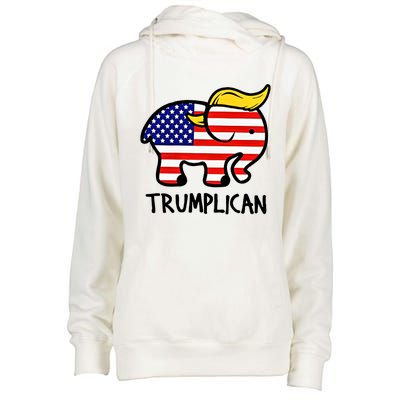 Trumplican Elephant Donald Trump Funny Republican 2024 Election Womens Funnel Neck Pullover Hood