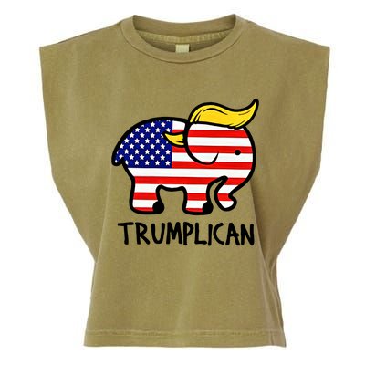 Trumplican Elephant Donald Trump Funny Republican 2024 Election Garment-Dyed Women's Muscle Tee