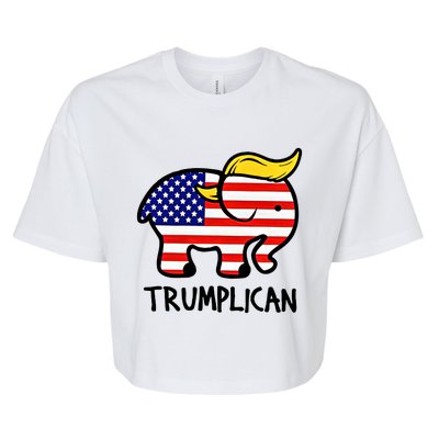 Trumplican Elephant Donald Trump Funny Republican 2024 Election Bella+Canvas Jersey Crop Tee