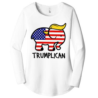 Trumplican Elephant Donald Trump Funny Republican 2024 Election Women's Perfect Tri Tunic Long Sleeve Shirt