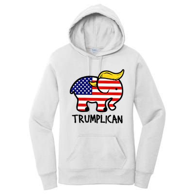 Trumplican Elephant Donald Trump Funny Republican 2024 Election Women's Pullover Hoodie