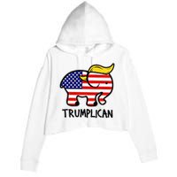 Trumplican Elephant Donald Trump Funny Republican 2024 Election Crop Fleece Hoodie