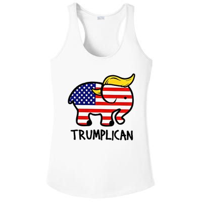 Trumplican Elephant Donald Trump Funny Republican 2024 Election Ladies PosiCharge Competitor Racerback Tank