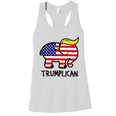 Trumplican Elephant Donald Trump Funny Republican 2024 Election Women's Racerback Tank