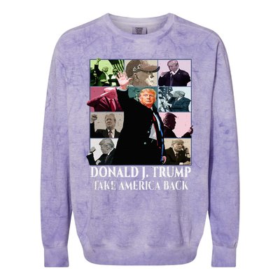 Trump Eras Donald J. Trump 2024 Take America Back Colorblast Crewneck Sweatshirt