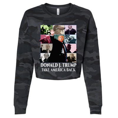 Trump Eras Donald J. Trump 2024 Take America Back Cropped Pullover Crew