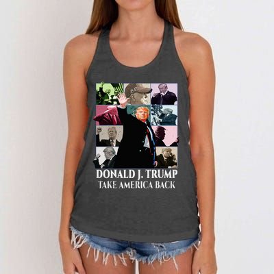 Trump Eras Donald J. Trump 2024 Take America Back Women's Knotted Racerback Tank