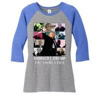 Trump Eras Donald J. Trump 2024 Take America Back Women's Tri-Blend 3/4-Sleeve Raglan Shirt